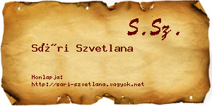Sári Szvetlana névjegykártya